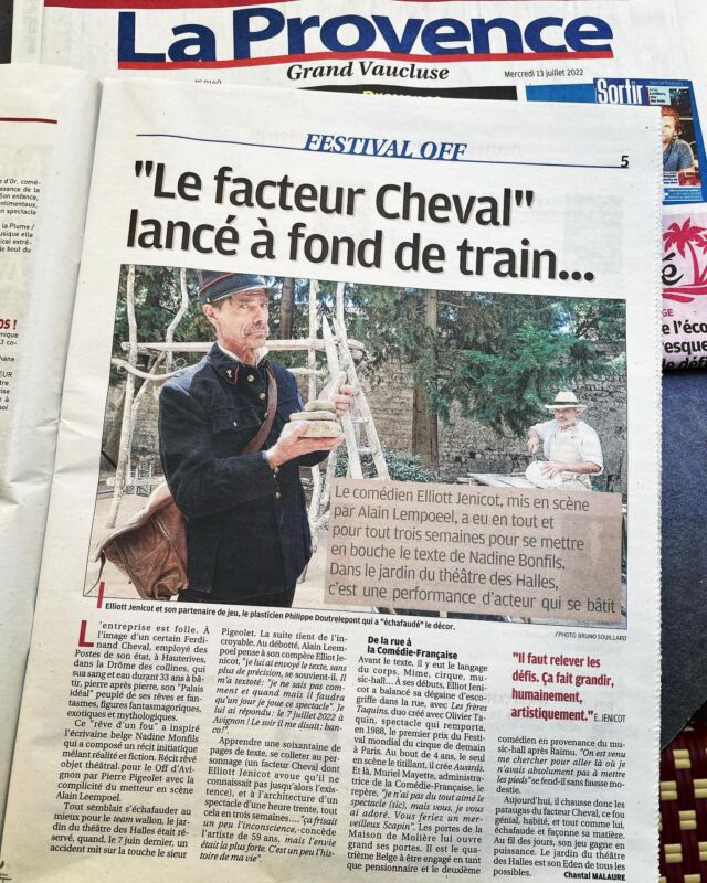 « Le jardin du théâtre des Halles est son Eden de tous les possibles »
Merci à Chantal Malaure pour cet article paru ce mercredi 13 juillet, dans le supplément Sortir du journal La Provence